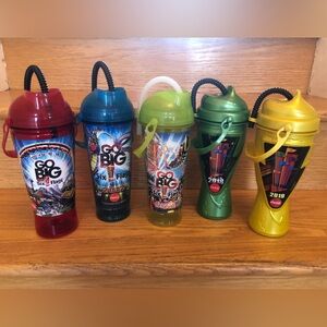 Set of 5 Six Flags Coca Cola Souvenir Refill Cups
